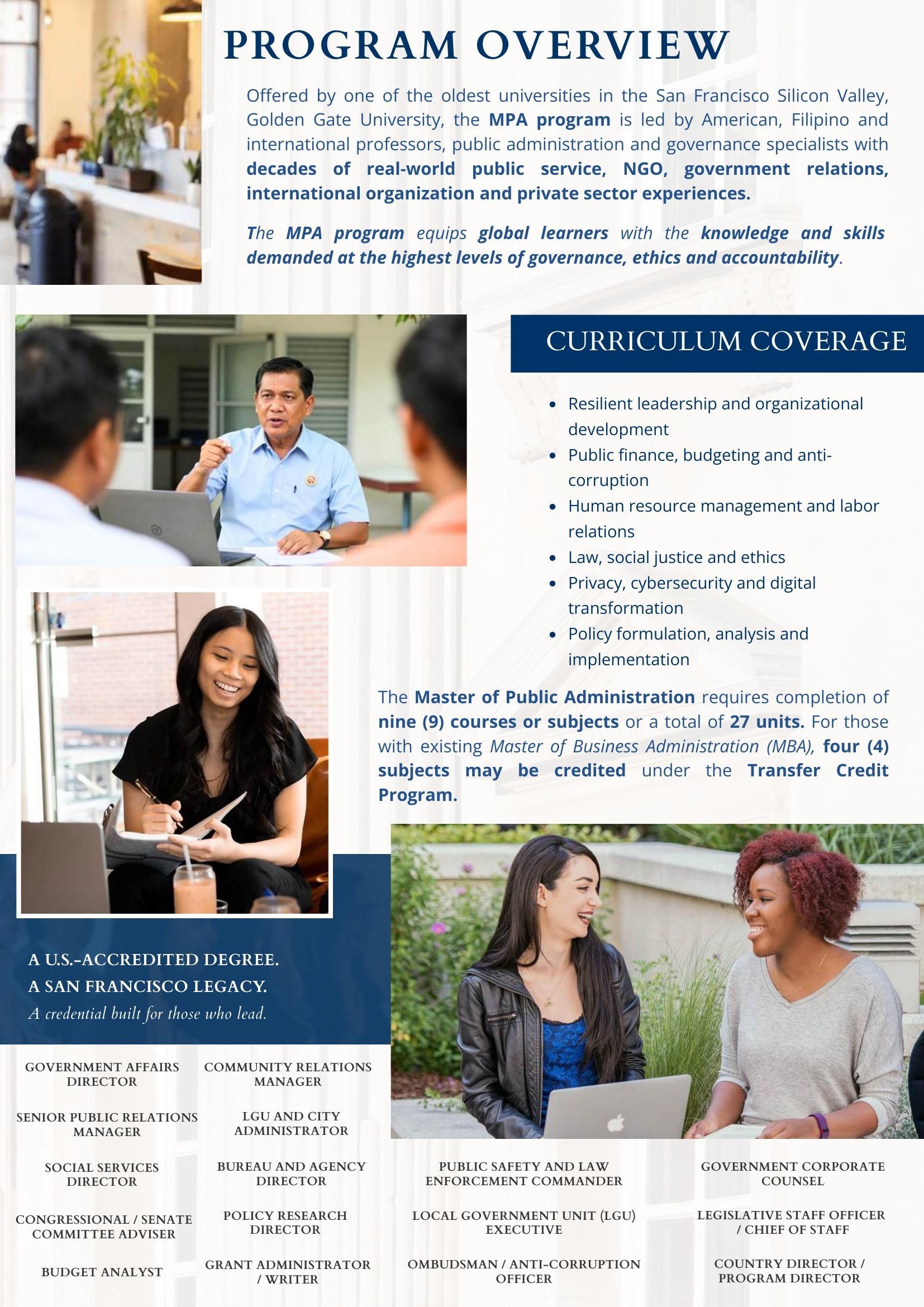 Mpa Course Curriculum Example MPA · Philippine Cohort — Golden Gate University × CGBP